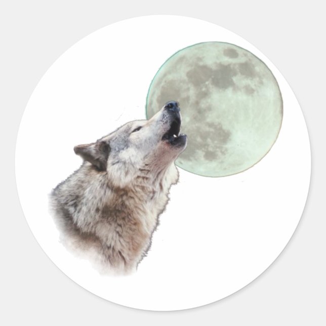 Adesivo Redondo Wolf Howling (Frente)