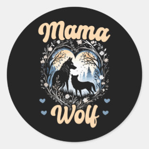 Adesivo Redondo Wolf Lover Dia de as mães Stemi Roupa Wolf Pack