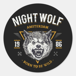 Adesivo Redondo Wolf Night Amsterdam Melhor Presente