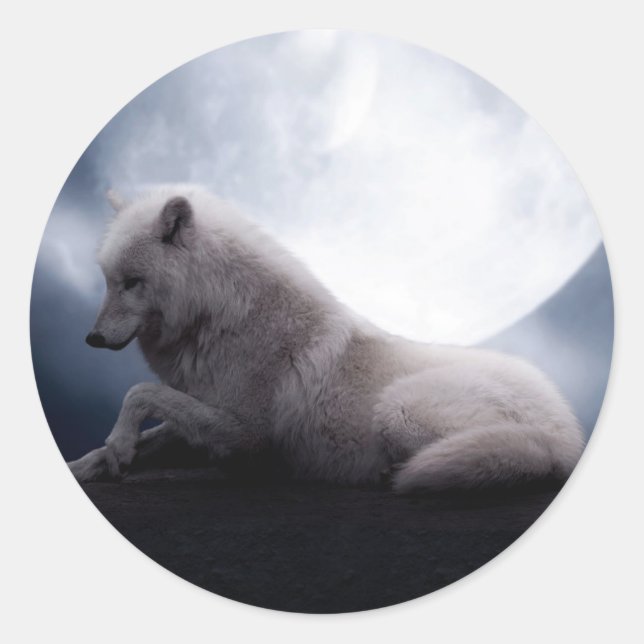 Adesivo Redondo Wolf o Rei da Selvagem (Frente)