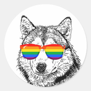 Adesivo Redondo Wolf Pride Sunglass