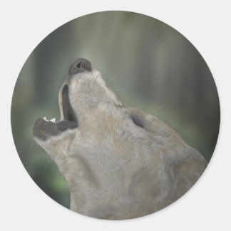 Adesivo Redondo Wolf Sticker