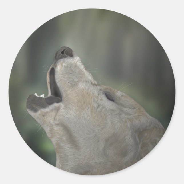 Adesivo Redondo Wolf Sticker (Frente)