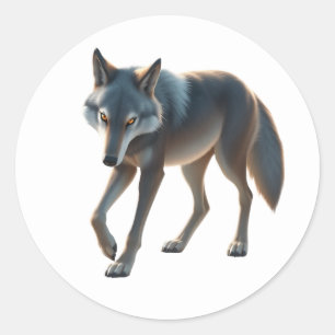 Adesivo Redondo Wolf Stickers