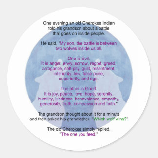 Adesivo Redondo Wolf Wisdom