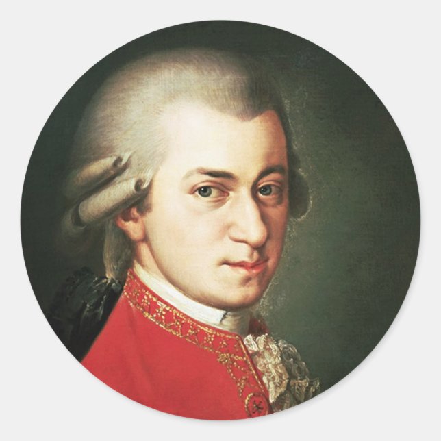 Adesivo Redondo Wolfgang Amadeus Mozart (Frente)