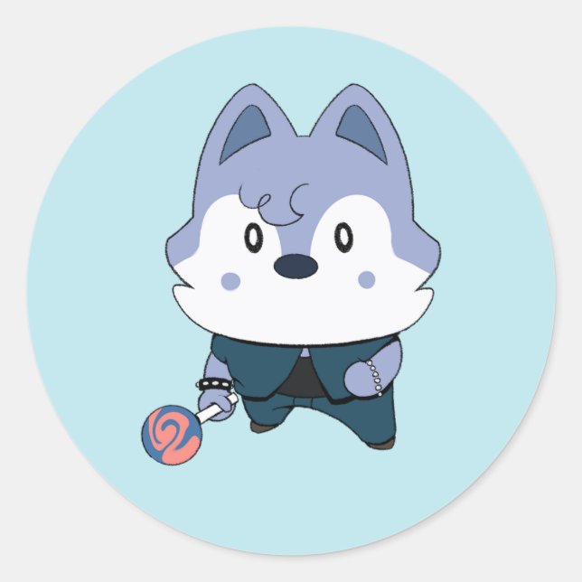 Adesivo Redondo Wolfie (ATE) (Frente)