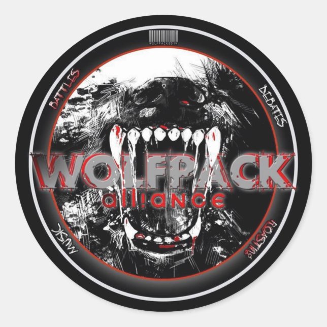 Adesivo Redondo WolfPack Stickers (Frente)