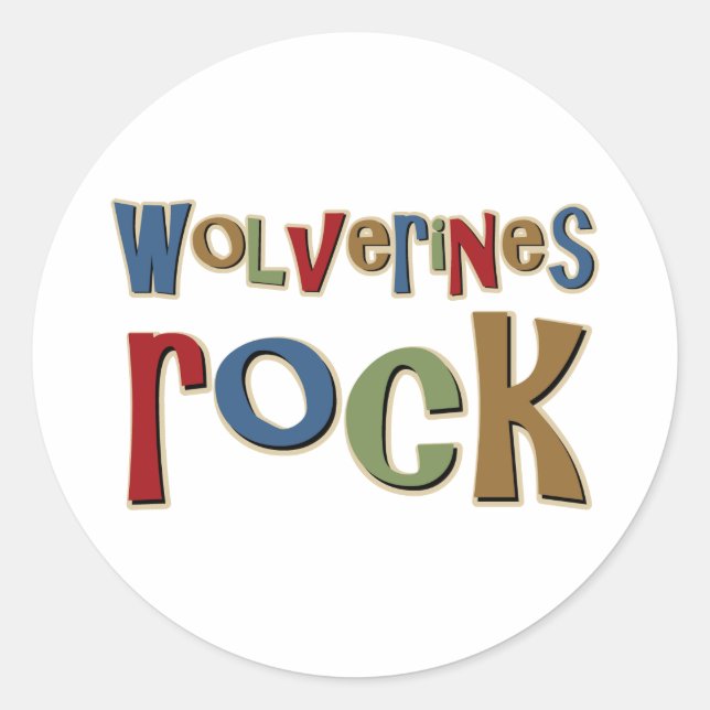 Adesivo Redondo Wolverines Rock (Frente)
