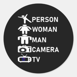 Adesivo Redondo Woman Man Camera Tv Go Vote 2020