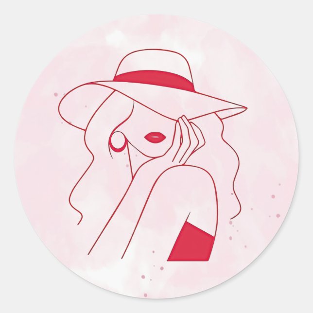 Adesivo Redondo Woman Sticker (Frente)