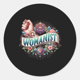 Adesivo Redondo Womanist Sticker