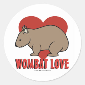 Adesivo Redondo Wombat Love