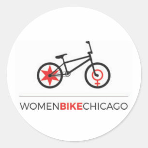 Adesivo Redondo Women Bike Chicago - Design BMX