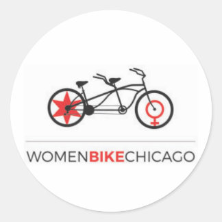 Adesivo Redondo Women Bike Chicago - Tandem Bike Stickers