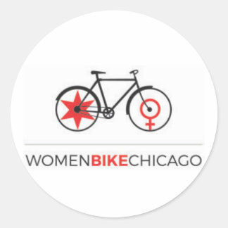 Adesivo Redondo Women Bike Chicago - Viagem ao trabalho de Bike