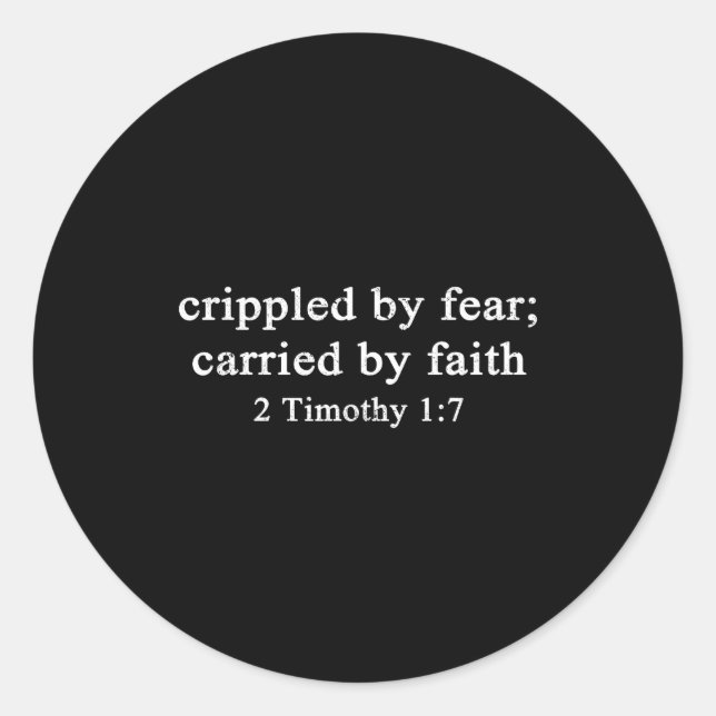 Adesivo Redondo Women Christian Crippled By Fear Carried By Faith  (Frente)