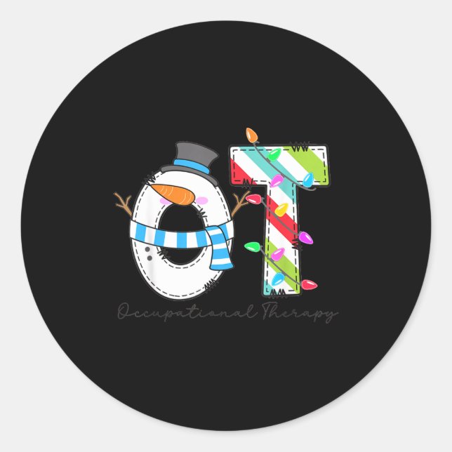 Adesivo Redondo Women Christmas Occupational Therapy Ot Ota Snowma (Frente)