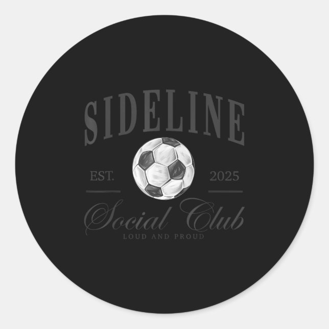 Adesivo Redondo Women Sideline Social Club Soccer Mom Game Day Mot (Frente)