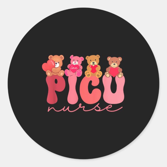 Adesivo Redondo Women Valentine Cu Nurse Pediatrics Cute Bears Ped (Frente)