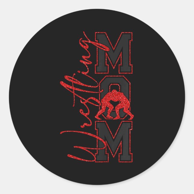 Adesivo Redondo Women Wrestling Mom Funny Wrestle Wrestler Mothers (Frente)