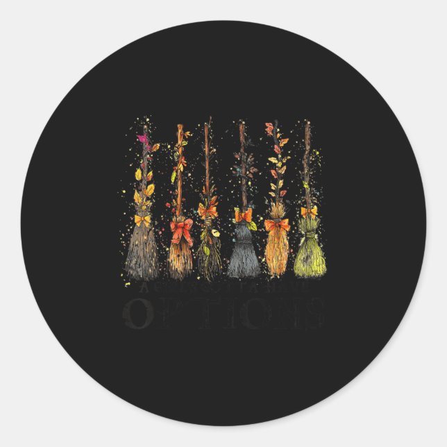 Adesivo Redondo Womens A Girl's Gotta Have Options, Retro Hallowee (Frente)