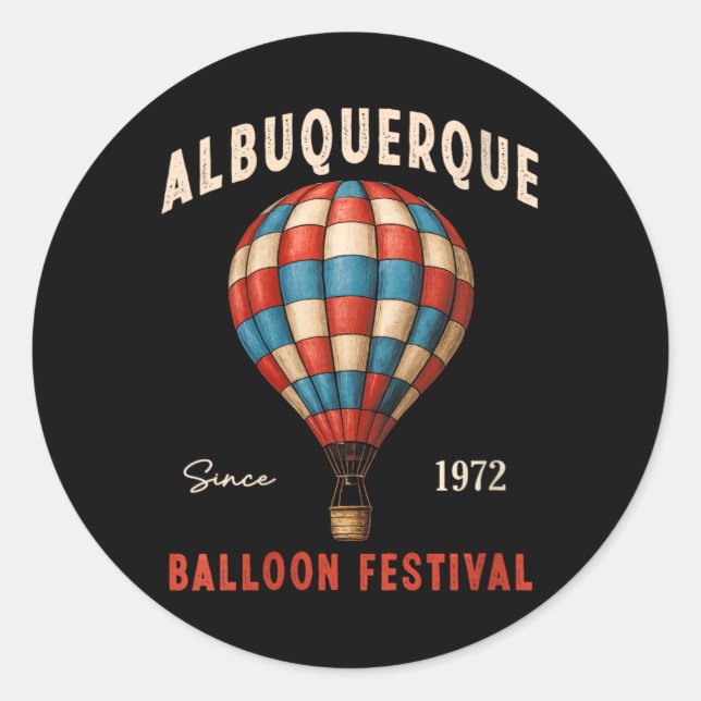 Adesivo Redondo Womens Albuquerque Balloon Festival New Mexico Fie (Frente)