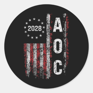 Adesivo Redondo Womens Aoc Alexandria Ocasio Cortez 2028 Para Pres