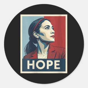 Adesivo Redondo Womens Aoc Alexandria Ocasio Cortez 2028 Para Pres
