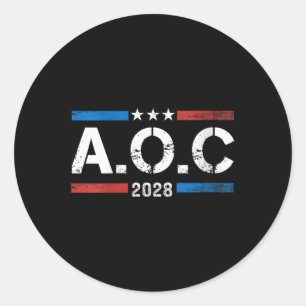 Adesivo Redondo Womens Aoc Alexandria Ocasio Cortez 2028 Para Pres