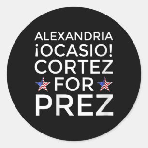 Adesivo Redondo Womens Aoc Para O Presidente Alexandria Ocasio-cor
