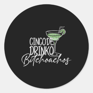 Adesivo Redondo Womens Cinco De Drinko Achos Cinco De Mayo Drinkin
