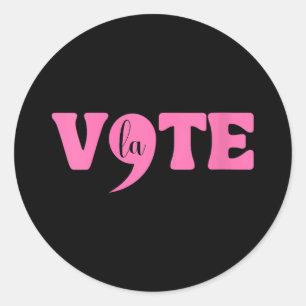 Adesivo Redondo Womens Comma La Kamala Harris Pontuação La Elect