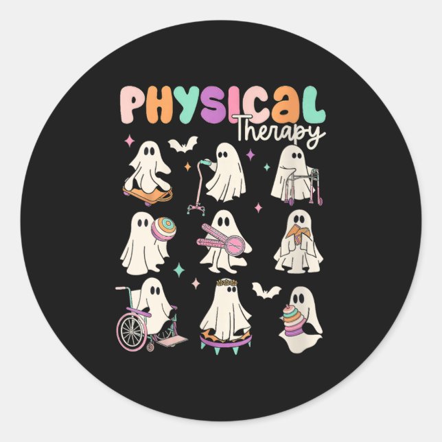 Adesivo Redondo Womens Cute Ghost Physical Therapy Pt Physical The (Frente)
