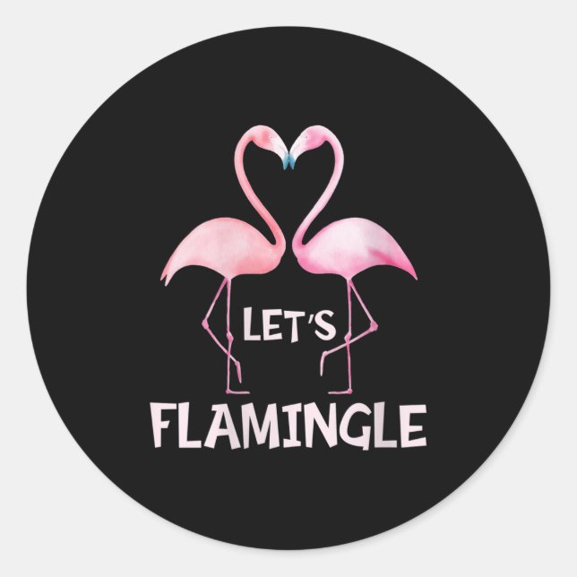 Adesivo Redondo Womens Cute Let's Flamingle Nk Flamingo Summer Lov (Frente)