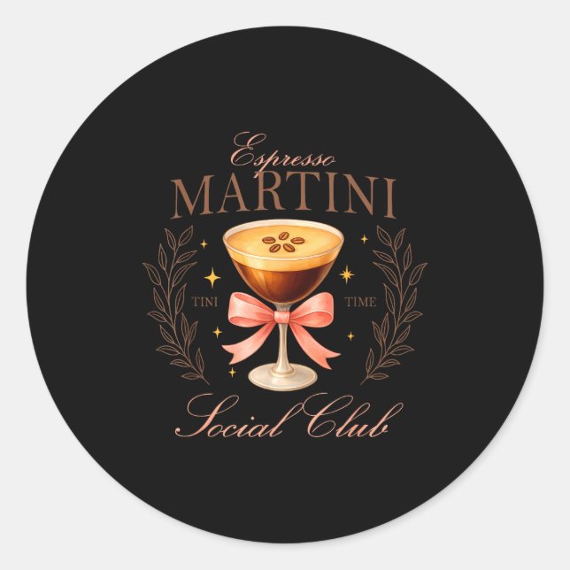 Adesivo Redondo Womens Espresso Martini Social Club Drinking Tail  (Frente)