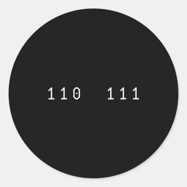 Adesivo Redondo Womens Funny 67 Meme Binary Code Computer Science  (Frente)