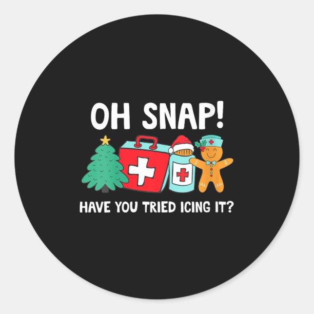 Adesivo Redondo Womens Funny Christmas Nurse Have You Tried Icing  (Frente)