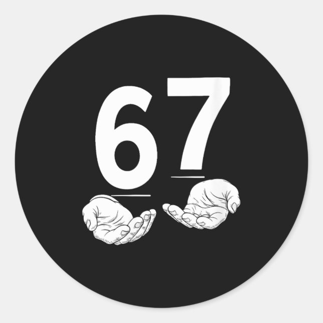 Adesivo Redondo Womens Funny Six Seven 6 7 Meme Gen Alpha Slang 6  (Frente)