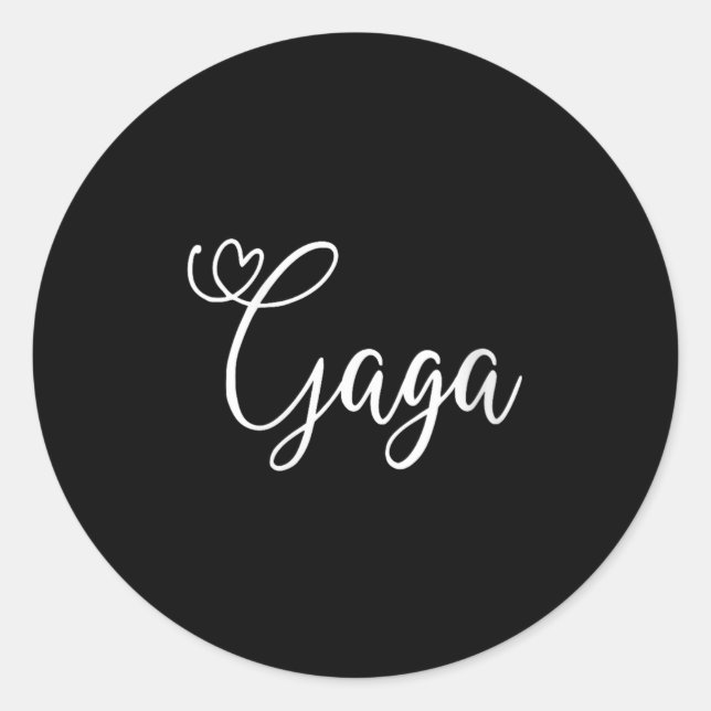 Adesivo Redondo Womens Gaga Cute Heart Grandma V-neck  (Frente)