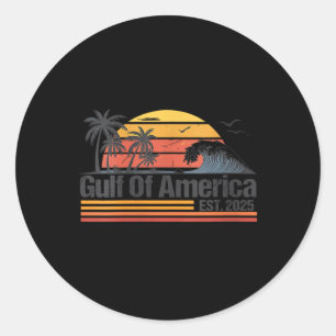 Adesivo Redondo Womens Golfo Of Eua America Est 2025 Retro Vintage