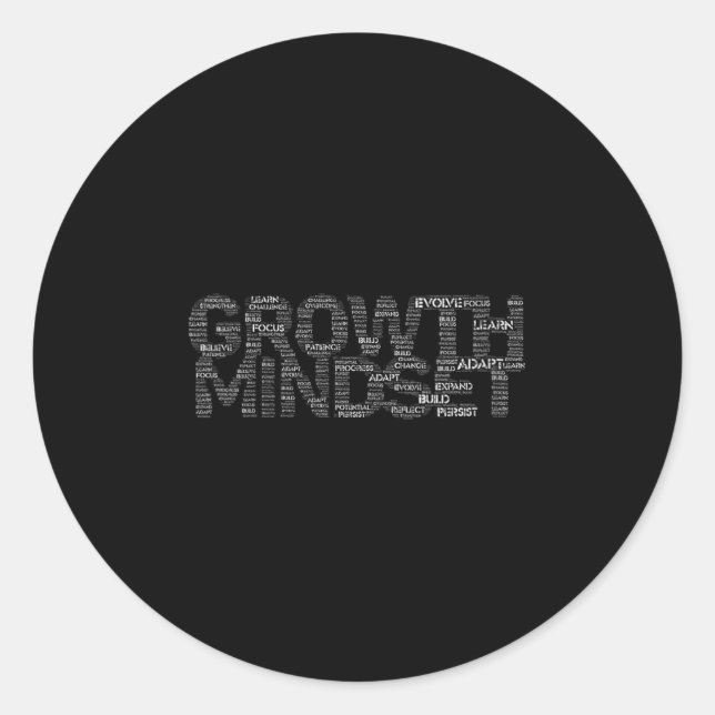 Adesivo Redondo Womens Growth Mindset Motivation And Insrational V (Frente)