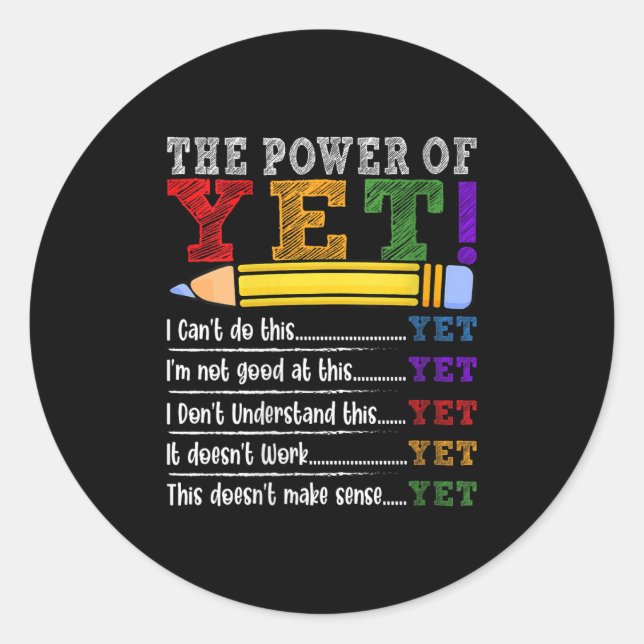 Adesivo Redondo Womens Growth Mindset Teacher Motivational Sitive  (Frente)