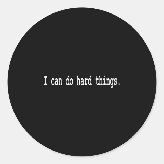 Adesivo Redondo Womens I Can Do Hard Things V-neck  (Frente)