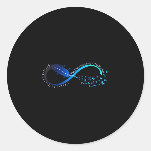 Adesivo Redondo Womens Infinity Symbol Retro Forever Sitivity Moti (Frente)