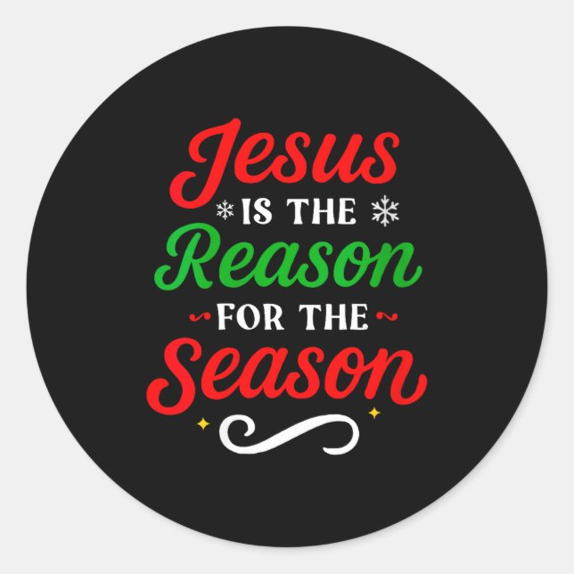 Adesivo Redondo Womens Jesus Is The Reason For The Season Christia (Frente)