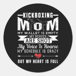 Adesivo Redondo Womens Kickboxing Mom Kickboxer Funny Quotes Fan G