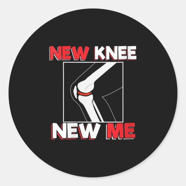 Adesivo Redondo Womens Knee Surgery Recover Quote Gift - New Me V- (Frente)