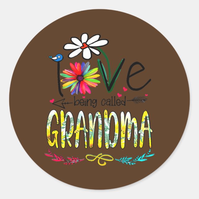 Adesivo Redondo Womens Mother's Day Womens I Love Being Called (Frente)