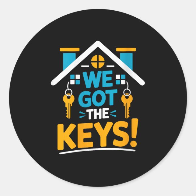 Adesivo Redondo Womens New Homeowner Partido de Aquecimento Famili (Frente)